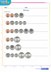 Money USD Addition of Coins Sheet 1